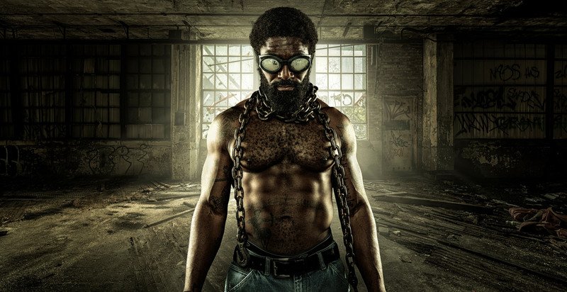 Fine-art portrait of Vincent in an industrial setting